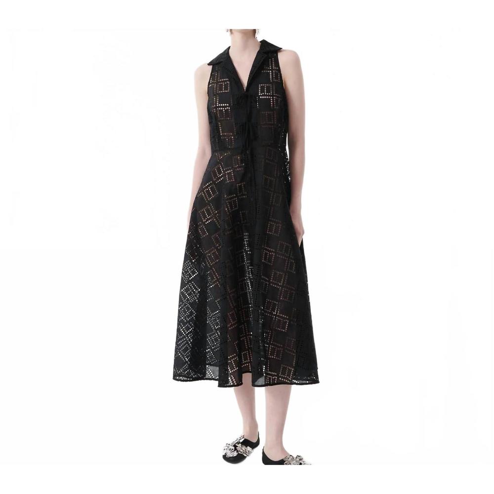 NEW BEATRICE .B broderie chemisier midi dress in black